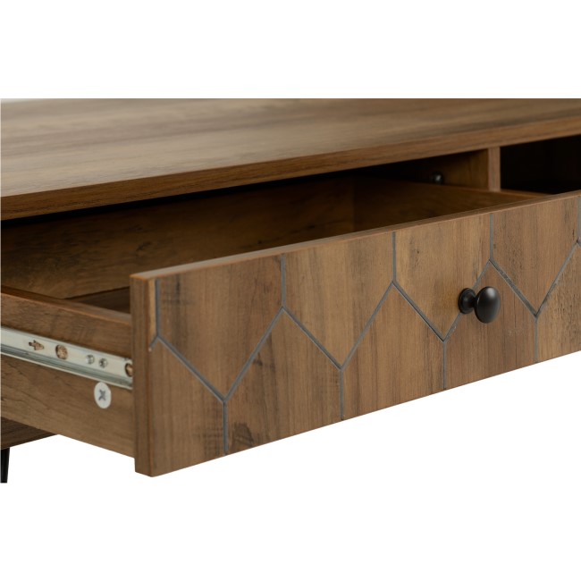 Ottawa Oak Effect & Black 1 Drawer Coffee Table - Seconique