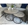 Round Grey Metal Nest of 2 Tables - Athens