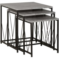 Athens Square Nest of Tables - Concrete Effect 