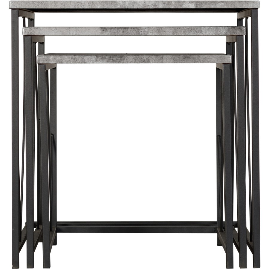 Athens Square Nest of Tables - Concrete Effect 