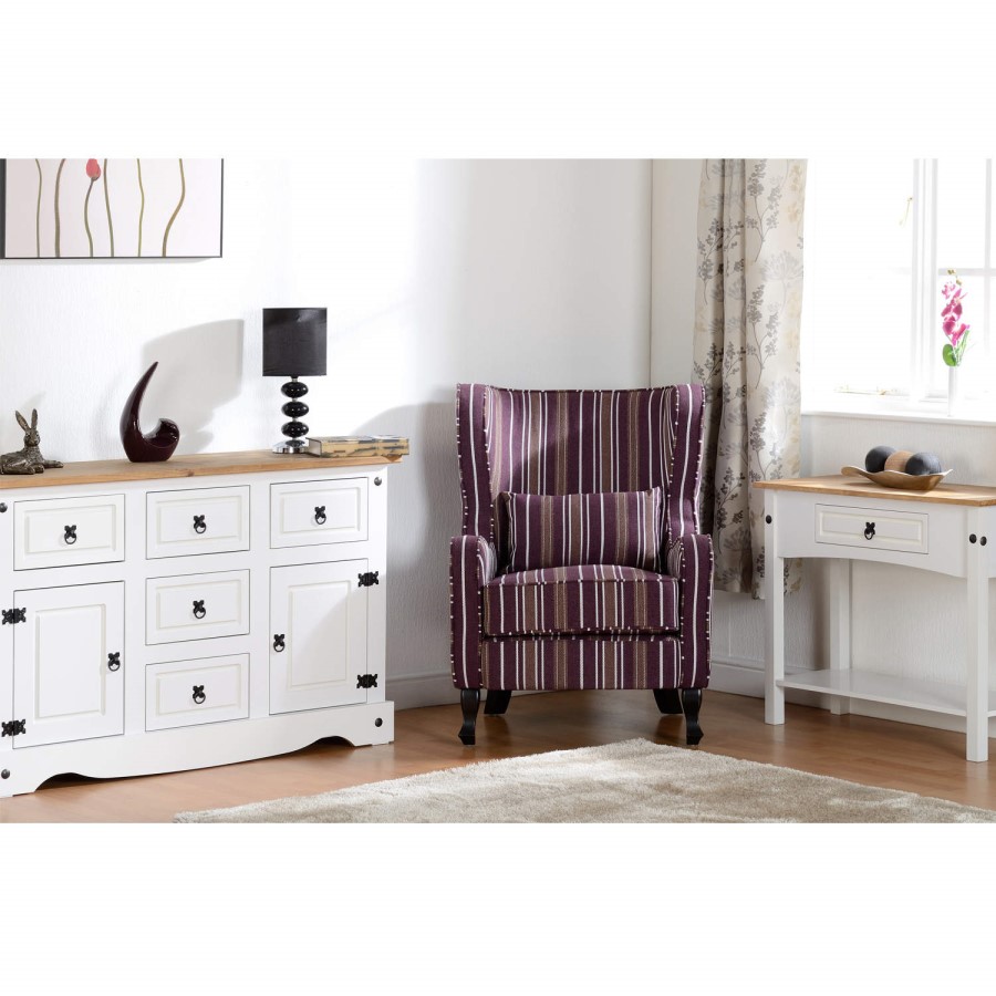 Console Table in White with Pine Top - Corona