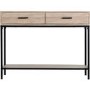 Warwick Console Table in Oak and Metal with 2 Drawers