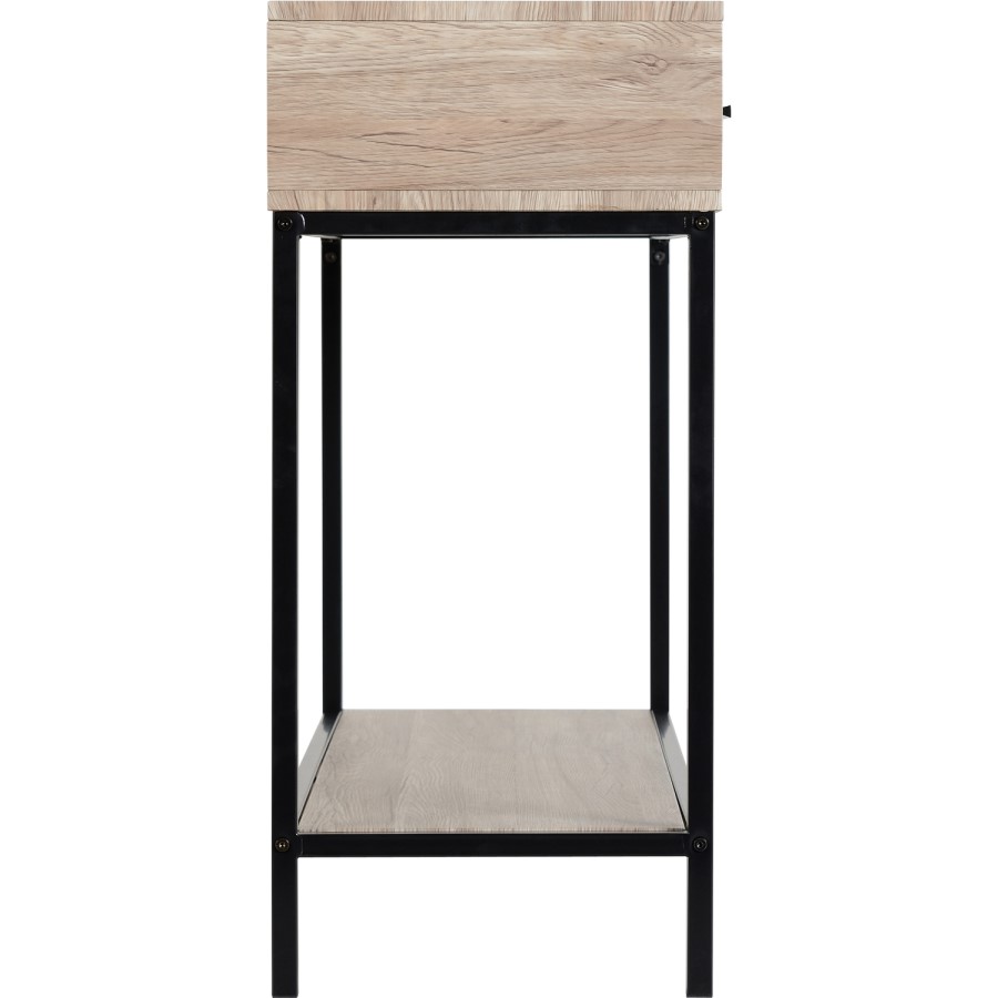 Warwick Console Table in Oak and Metal with 2 Drawers