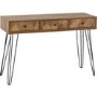Ottawa Oak Effect & Black 3 Drawer Console Table - Seconique