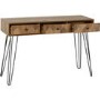 Ottawa Oak Effect & Black 3 Drawer Console Table - Seconique