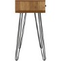 Ottawa Oak Effect & Black 3 Drawer Console Table - Seconique