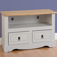 Corona 2 Drawer Flat Screen TV Unit in Grey - TV's up to 42"
