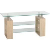 Milan TV Unit in Oak Effect with Glass Shelves - TV's up to 48"