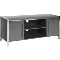 Charisma 2 Door TV Unit in Grey Gloss/Chrome - TV's up to 55"