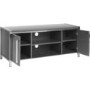 Charisma 2 Door TV Unit in Grey Gloss/Chrome - TV's up to 55"
