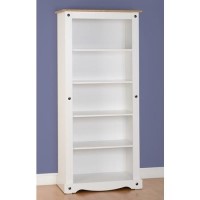 Bookcase in White & Pine Top - Corona Bookcase in White & Pine Top - Corona