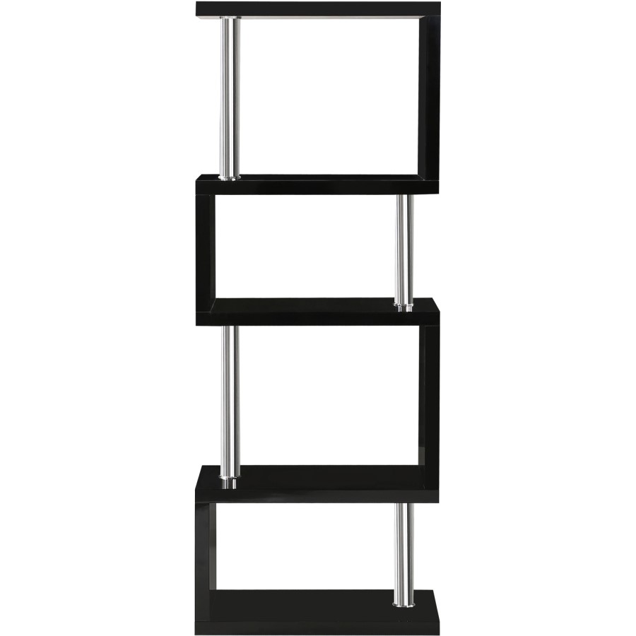 Black Gloss Bookcase with 5 Shelves - Seconique Charisma