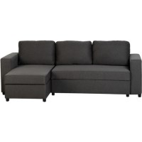 GRADE A2 - Dora Corner Sofa Bed in Dark Grey Fabric