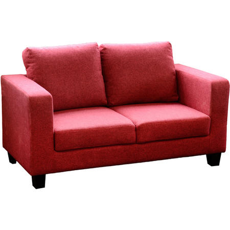 Seconique Tempo Two Seater Sofa in Red Fabric