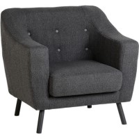 GRADE A1 - Seconique Ashley Chair in Dark Grey Fabric