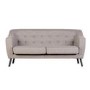 Seconique Ashley Upholstered Beige 3 Seater Sofa