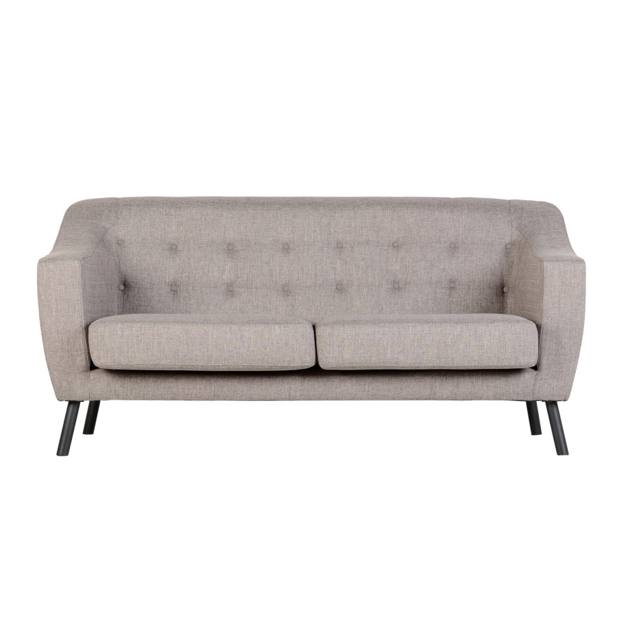Seconique Ashley Upholstered Beige 3 Seater Sofa