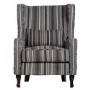 Seconique Sherborne Armchair in Upholstered Stripe Fabric - Grey