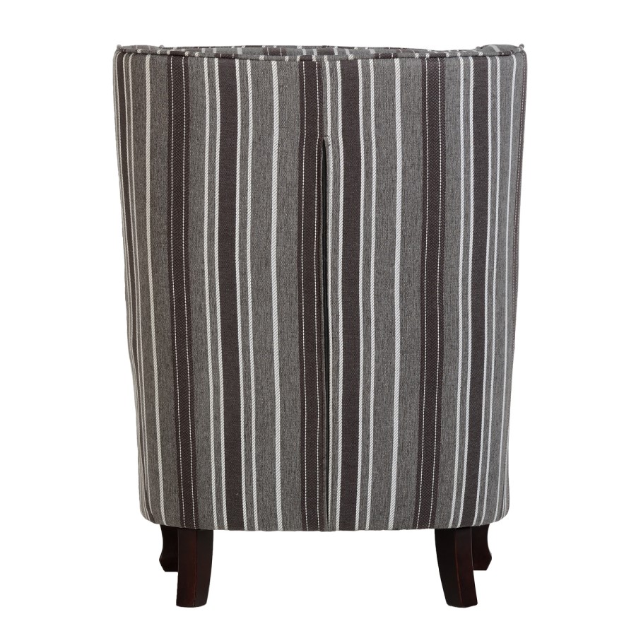Seconique Sherborne Armchair in Upholstered Stripe Fabric - Grey