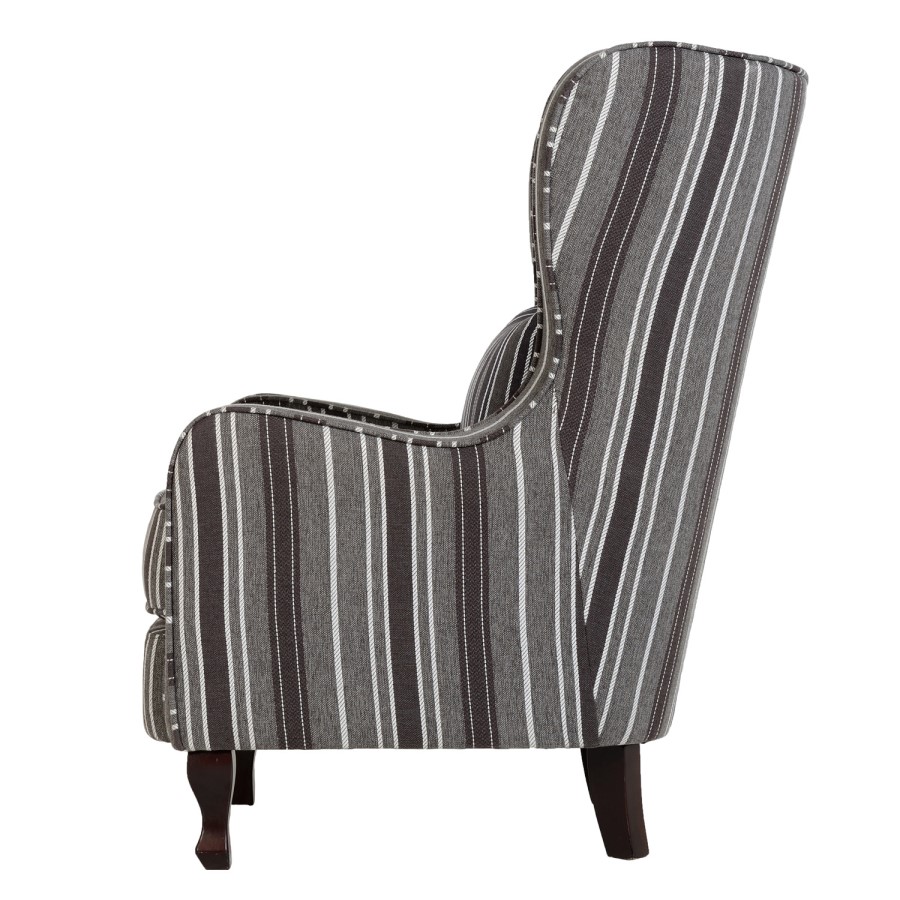 Seconique Sherborne Armchair in Upholstered Stripe Fabric - Grey