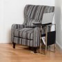 Seconique Sherborne Armchair in Upholstered Stripe Fabric - Grey