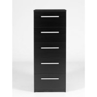 Furniture To Go Designa 5 Drawer Narrow Chest In Black Ash