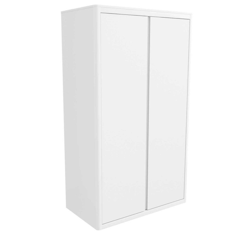 Lexi White High Gloss Bedside Table + Wardrobe + 4 Drawer Chest
