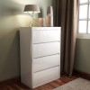 Lexi White High Gloss Bedside Table + Wardrobe + 4 Drawer Chest