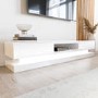 GRADE A1 - Large White Gloss TV Unit with LED Lighting - TV's up to 70" - Evoque