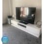 GRADE A1 - Evoque Large White High Gloss TV Unit with LED Lighting - TV's up to 70" 