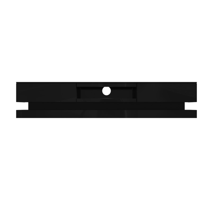 Wide Black Gloss TV Stand with Storage & LEDs - TV's up to 70" - Evoque