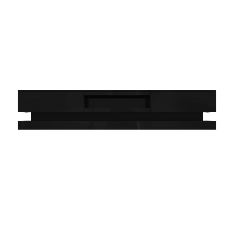 GRADE A1 - Large Black High Gloss LED TV Unit - TV's up to 70" - Evoque
