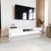 Wide White Gloss TV Stand with LEDs - TV&#39;s up to 70&quot; - Evoque