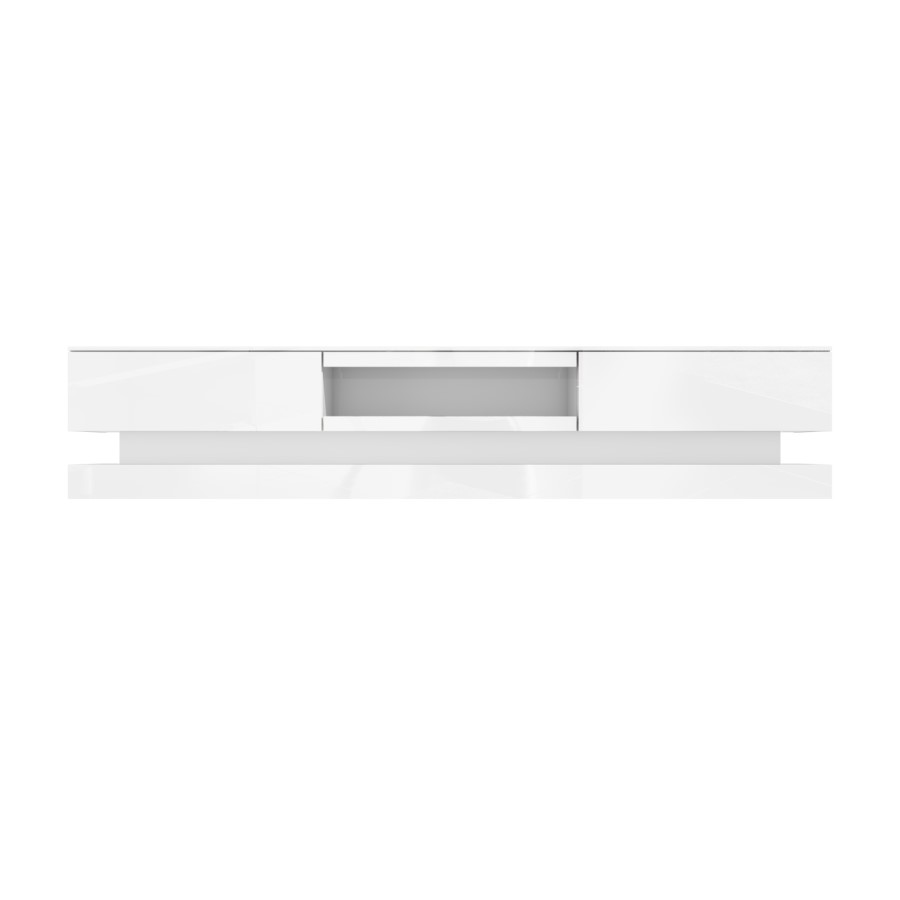Wide White Gloss TV Stand with LEDs - TV's up to 70" - Evoque