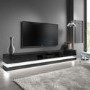 GRADE A2 - Extra Large Black Gloss TV Stand with LEDs- TV's up to 80" - Evoque