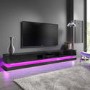 GRADE A2 - Extra Large Black Gloss TV Stand with LEDs- TV's up to 80" - Evoque