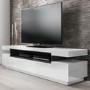 GRADE A1 - Wide White Gloss TV Stand with Storage - TV's up to 85" - Harlow