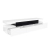 Wide White Gloss TV Stand with Storage - TV&#39;s up to 85&quot; - Harlow