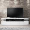 Wide White Gloss TV Stand with Storage - TV&#39;s up to 85&quot; - Harlow
