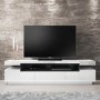 GRADE A1 - Evoque Rectangular High Gloss White TV Unit with Grey Gloss Detail
