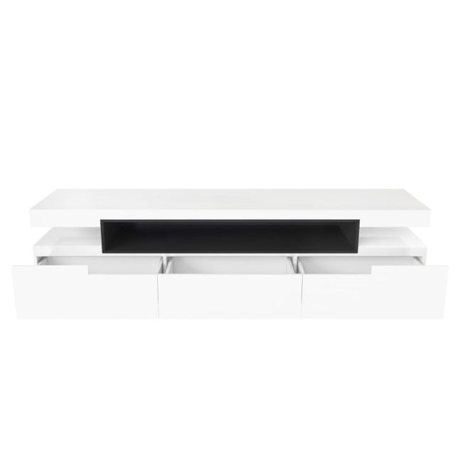 Large White Gloss TV Stand with Storage - TV's up to 85" - Harlow