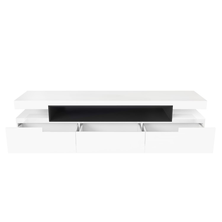 Large White Gloss TV Stand with Storage - TV's up to 85" - Harlow