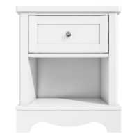 Victoria White 1 Drawer Bedside Table