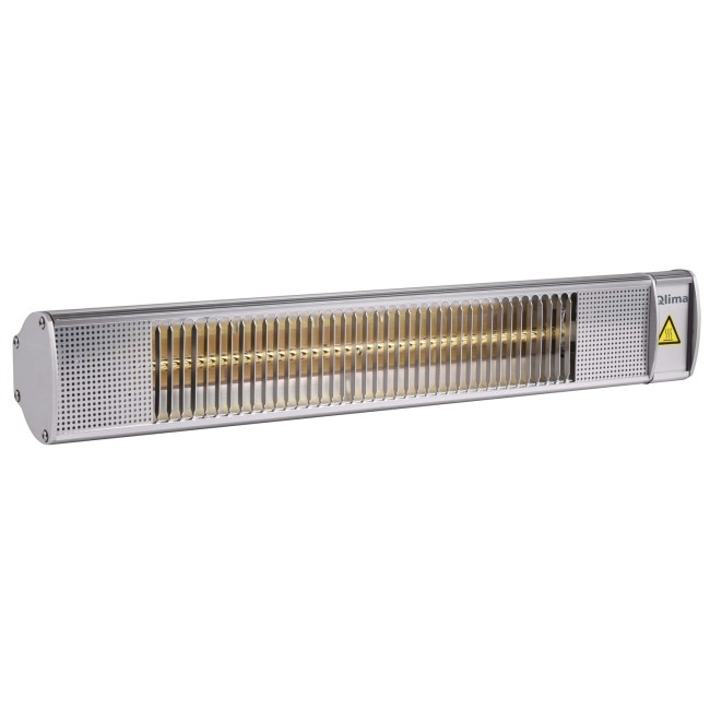 Qlima Wall Mounted Electric Patio Heater - 2kW in Silver