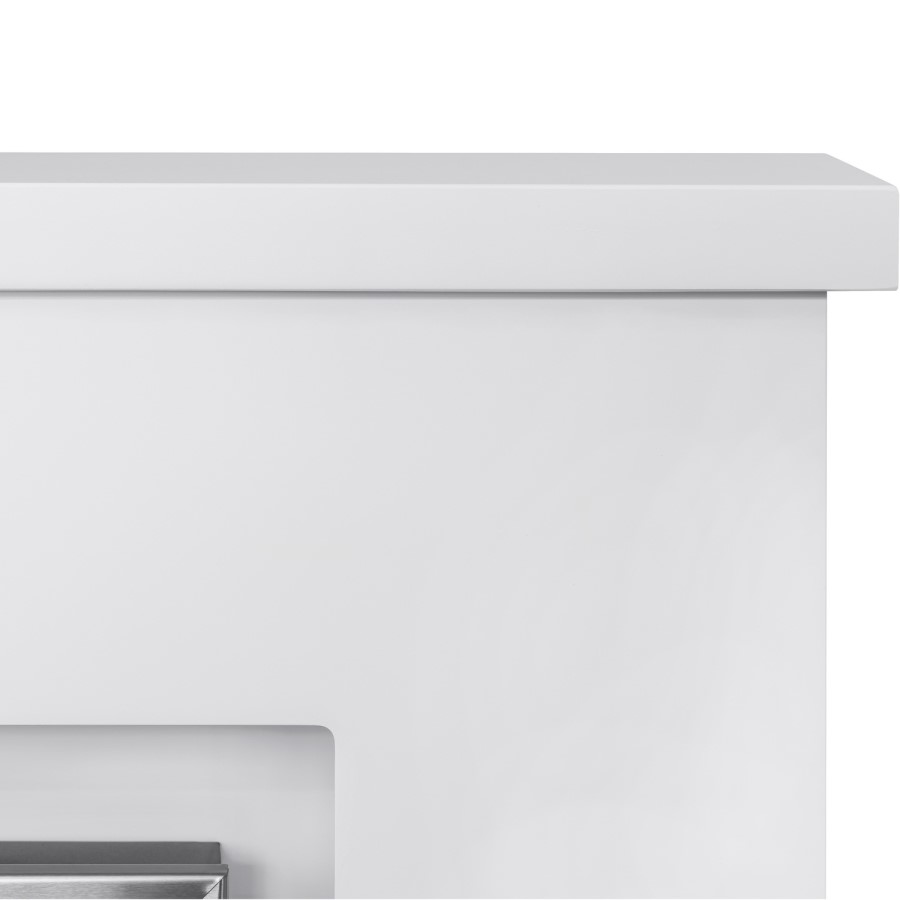 GRADE A1 - Adam Lomond Pure White Surround with Helios Electric Fire in Brushed Steel