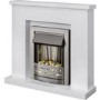 GRADE A1 - Adam Lomond Pure White Surround with Helios Electric Fire in Brushed Steel