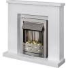 GRADE A2 - Adam Lomond Pure White Surround with Helios Electric Fire in Brushed Steel