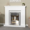 Adam White Surround with Helios Electric Fire in Brushed Steel - Lomond