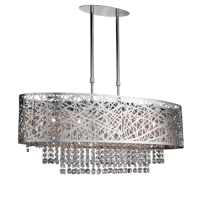 Bar Ceiling Light with Chrome & Crystals - Mica