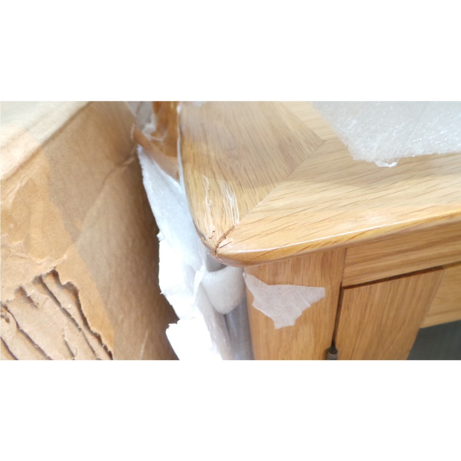 GRADE A2 - Heritage Furniture Skien Solid Oak Glazed Cabinet